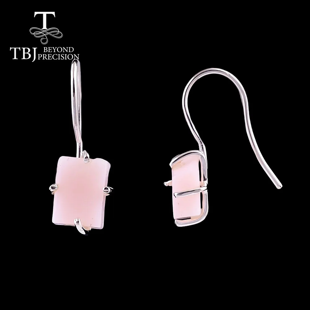 

Natural Pink opal gemstone hook rough earring handmade jewelry 925 sterling silve fine jewelry for girls daily wear nice gift