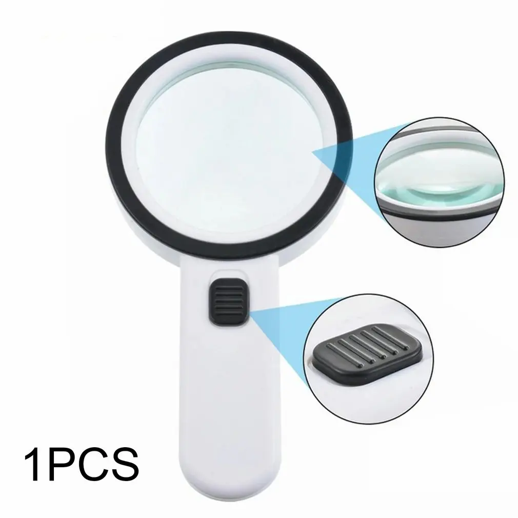 

Magnifier LED Lamp Currency Detector Lamp Magnifying Glass High Power Double Layer HD Optical Glass Lens Appreciation Tools