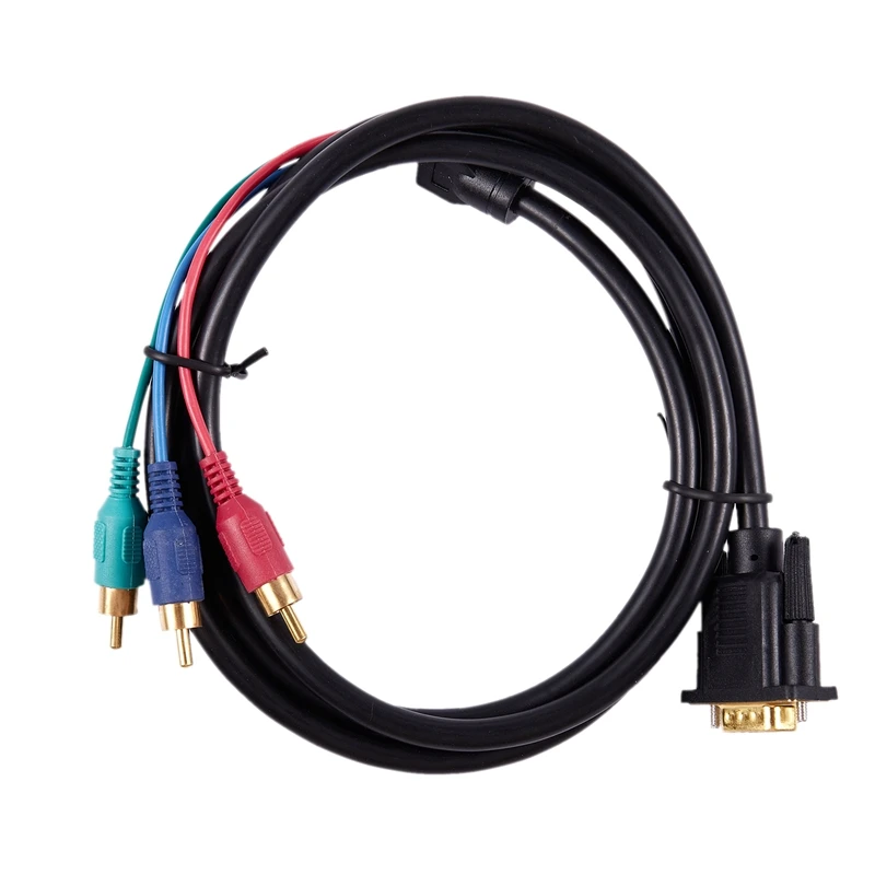 1 5 м 4.9Ft VGA 15 Pin типа папа к 3 RCA выход RGB с мужской видео кабель адаптер Черный|Кабели