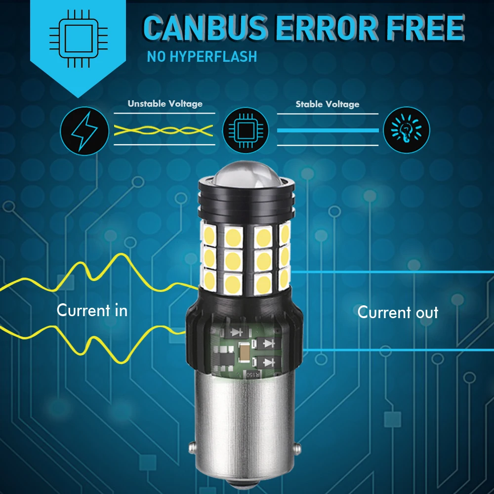 2 шт. Автомобильные светодиодные лампы Canbus T20 1156 P21/6W 7443 T15|Сигнальная лампа| |