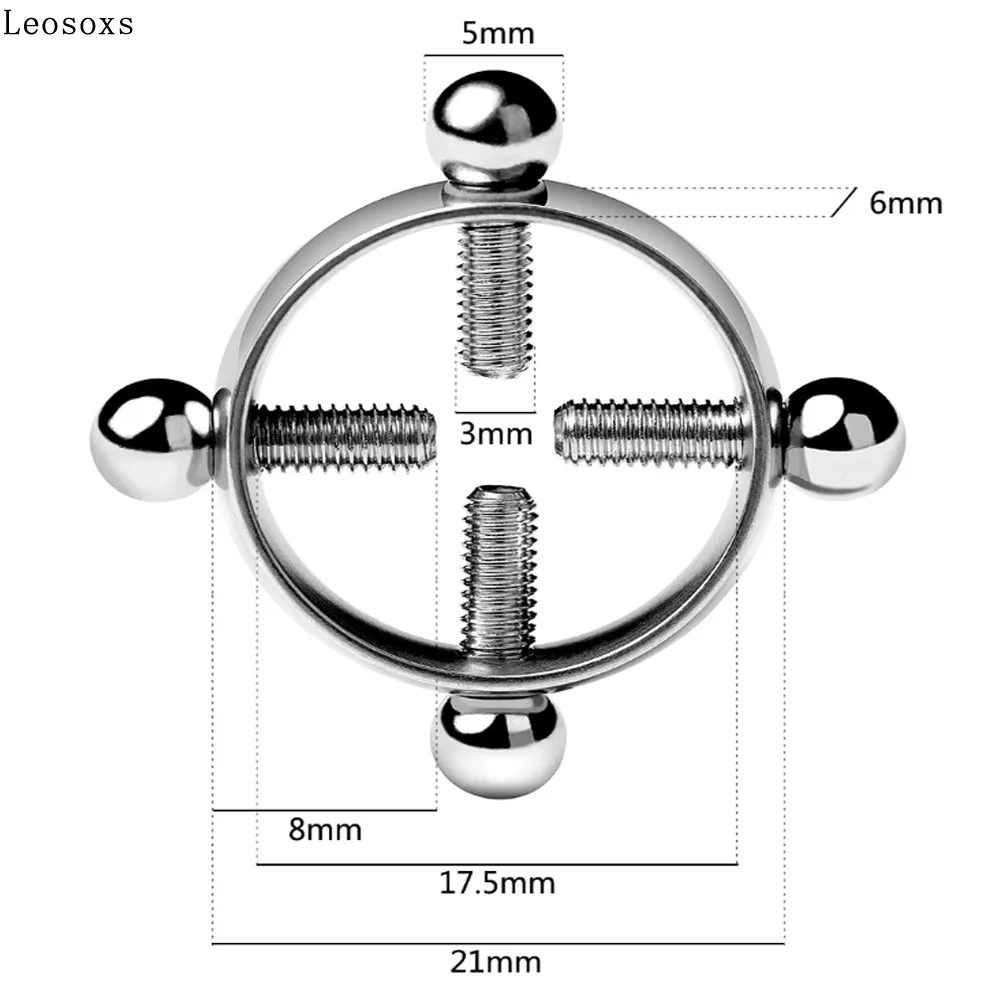 

Leosoxs European and American hot sale non-perforated adjustable stainless steel milk ring screw puncture jewelry milk clip
