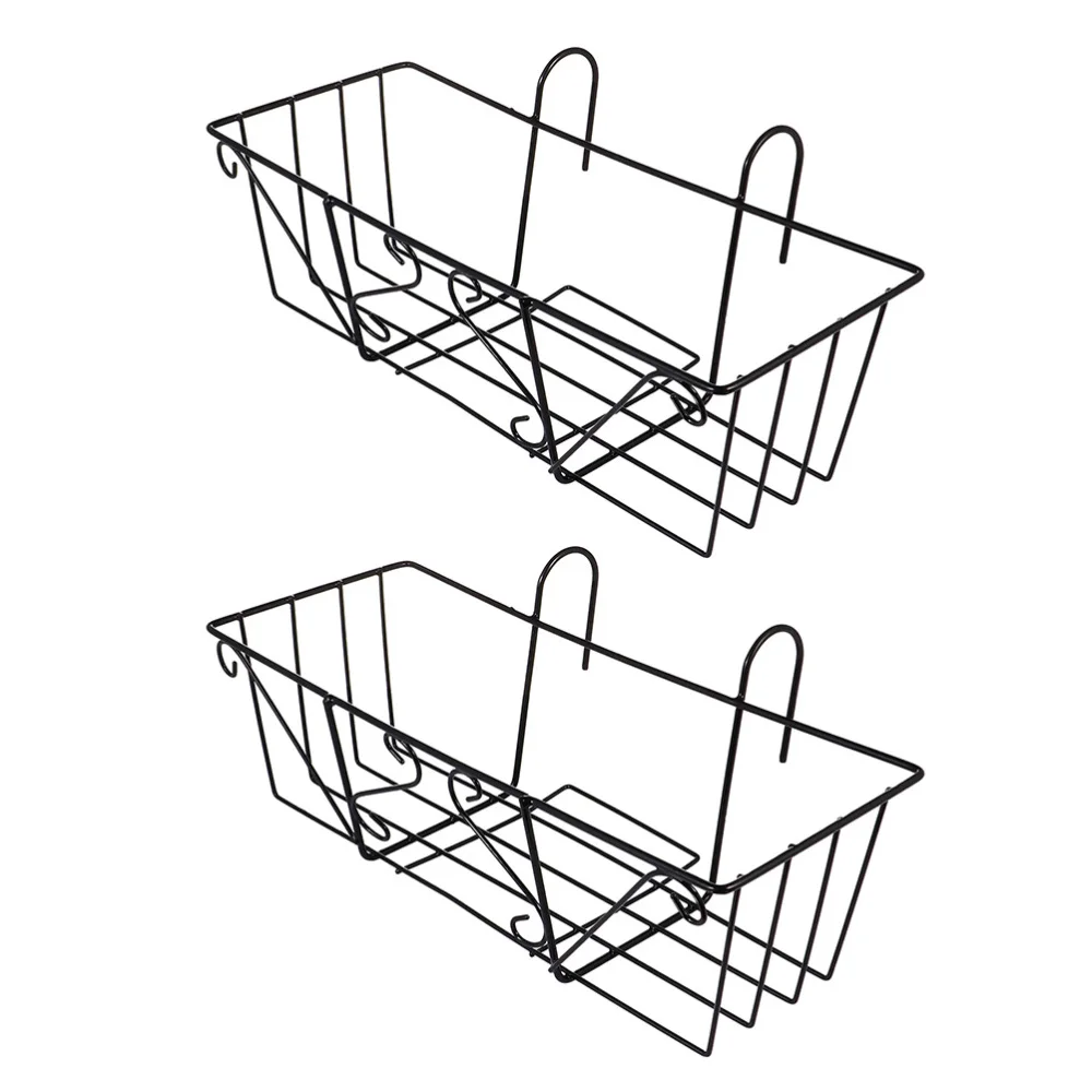 

2Pcs Durable Flower Pot Rack Balcony Hanging Plant Stand Display Rack Pendant