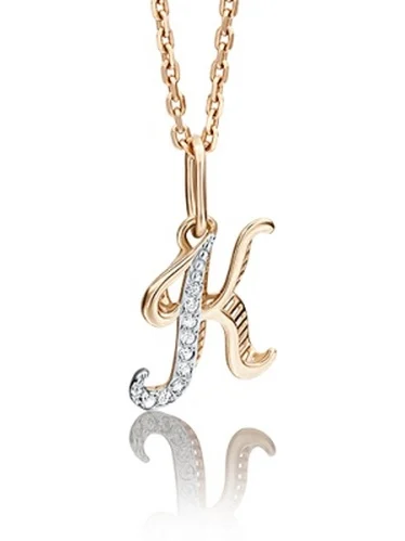 ЮЗ ПЛАТИНА Подвеска с фианитами из красного золота | Украшения и аксессуары