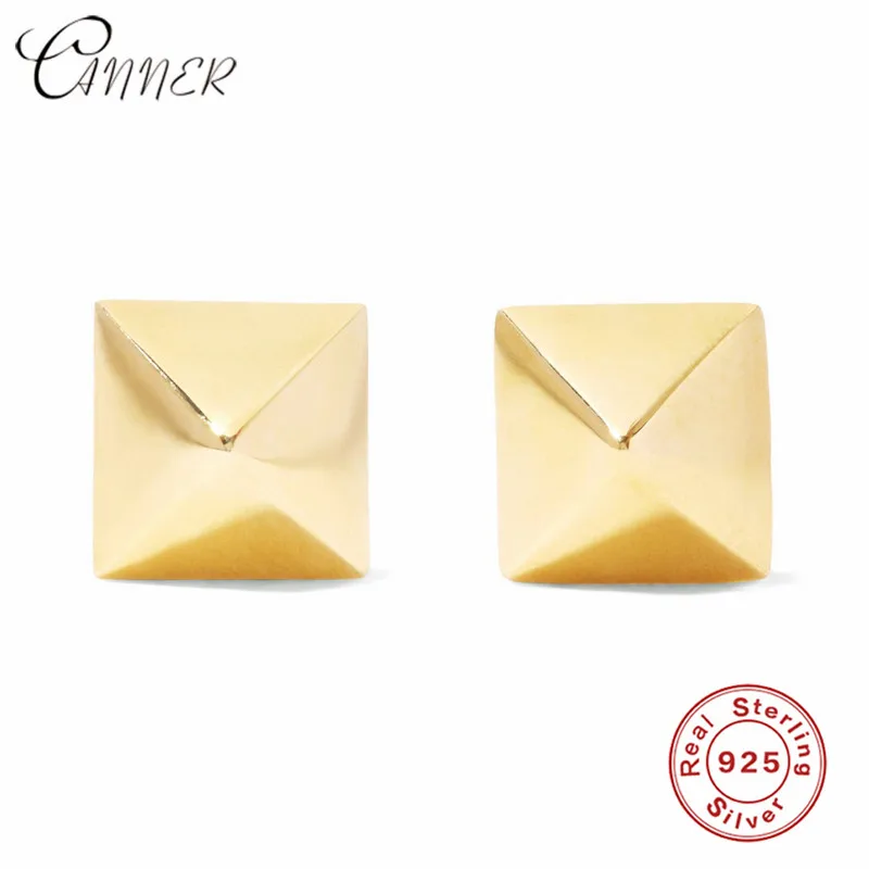 Женские серьги гвоздики в форме пирамиды из серебра 925 пробы|Серьги-гвоздики| |