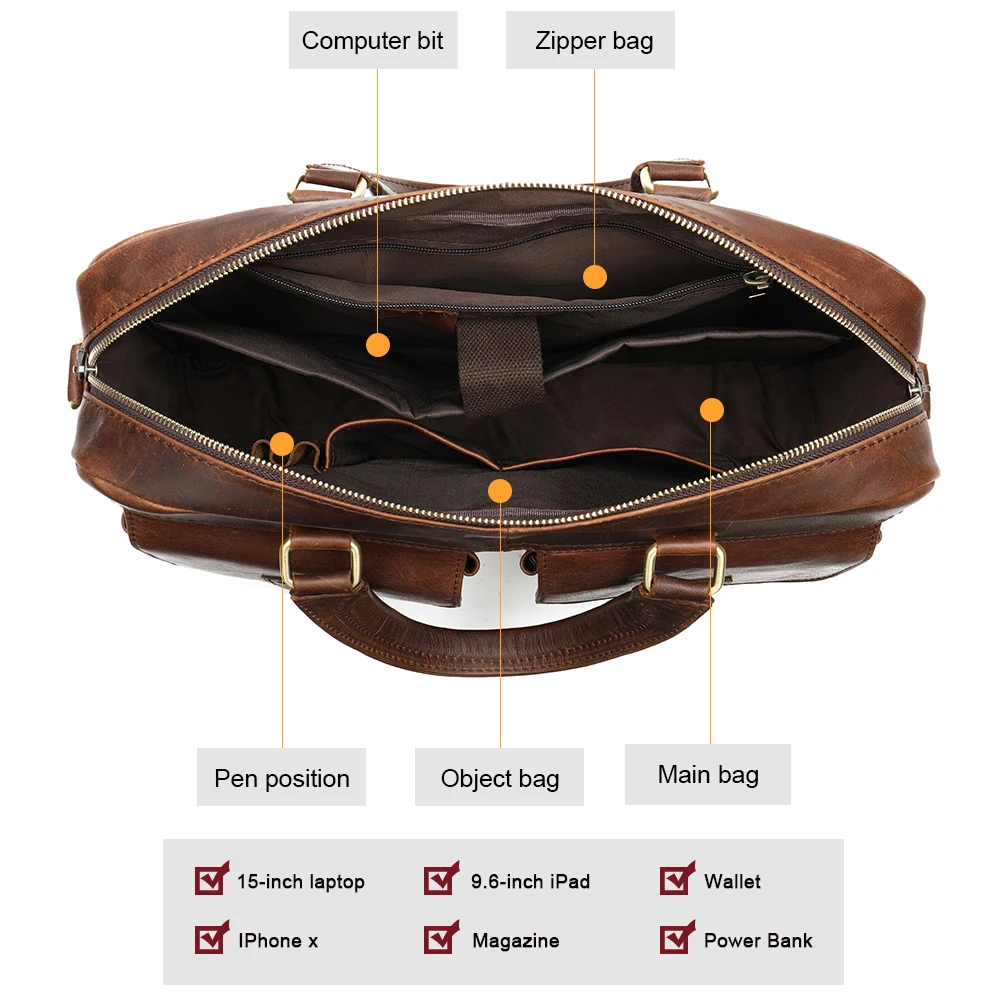 WESTAL Сумка для документов мужчин t a4 Мужская кожаная сумка 15 6 ноутбука