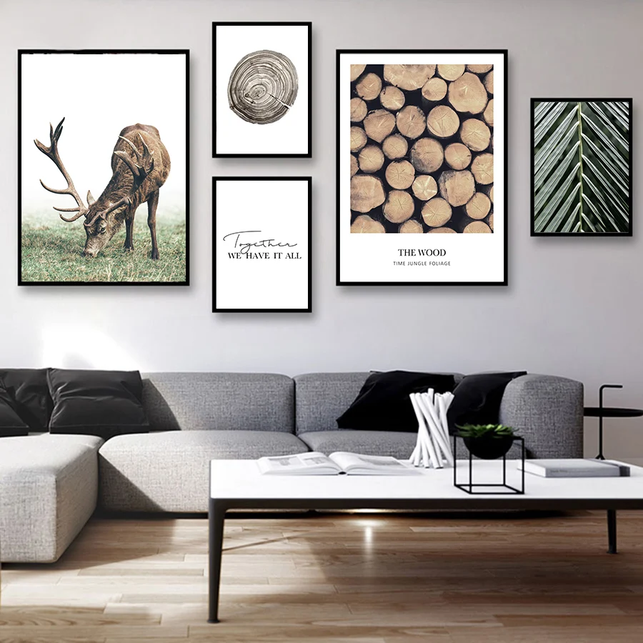 Пейзаж природы HD картина постер лес олень холст Декорации живопись для гостиной 5