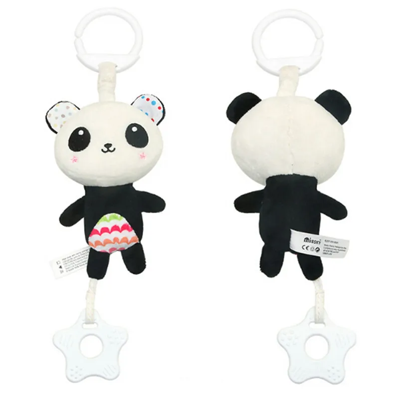 Детские мягкие погремушки с изображением кролика медведя панды кроватки коляски