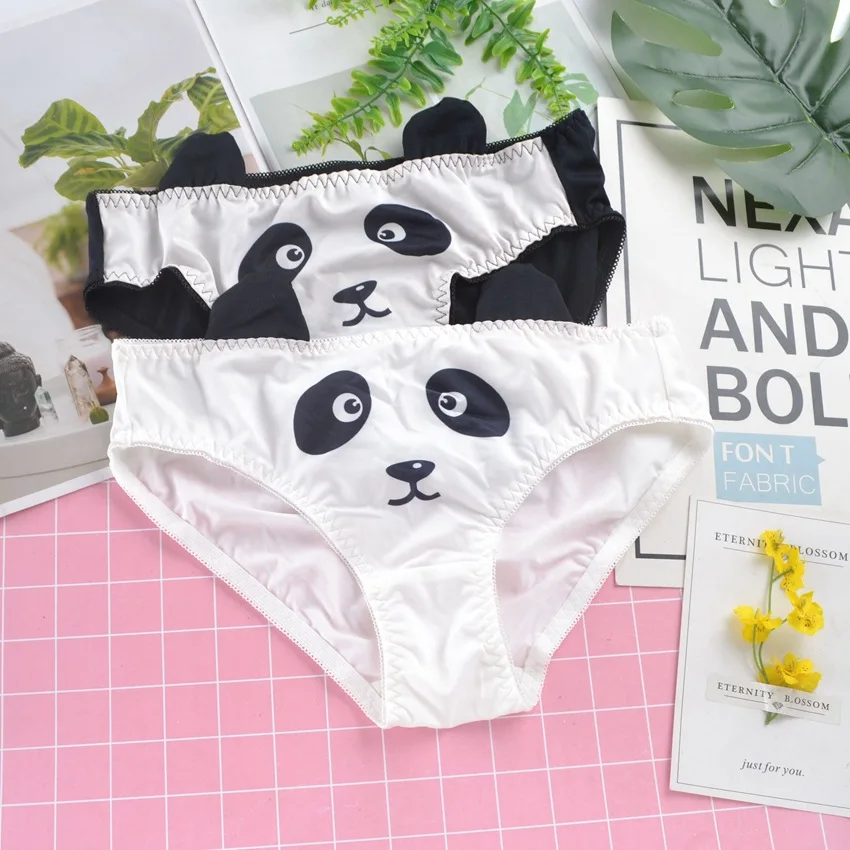 Трусы женские SP &amp CITY из сатина бесшовные с рисунком в виде панды хлопковые со