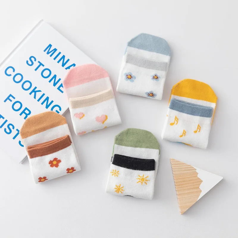 

5 Pair/Lot Women Oil Painting Socks Printed Combed Cotton Retro Happy Crew Funny Sock Set Casual Novelty Colorful Gift Female