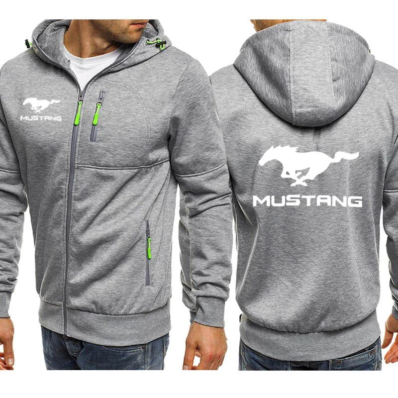 

Hoodies Men Mustang Car Logo Print Casual Hip Hop Harajuku Long Sleeve Hooded Sweatshirts Mens zipper Jacket Man Hoody Clothing