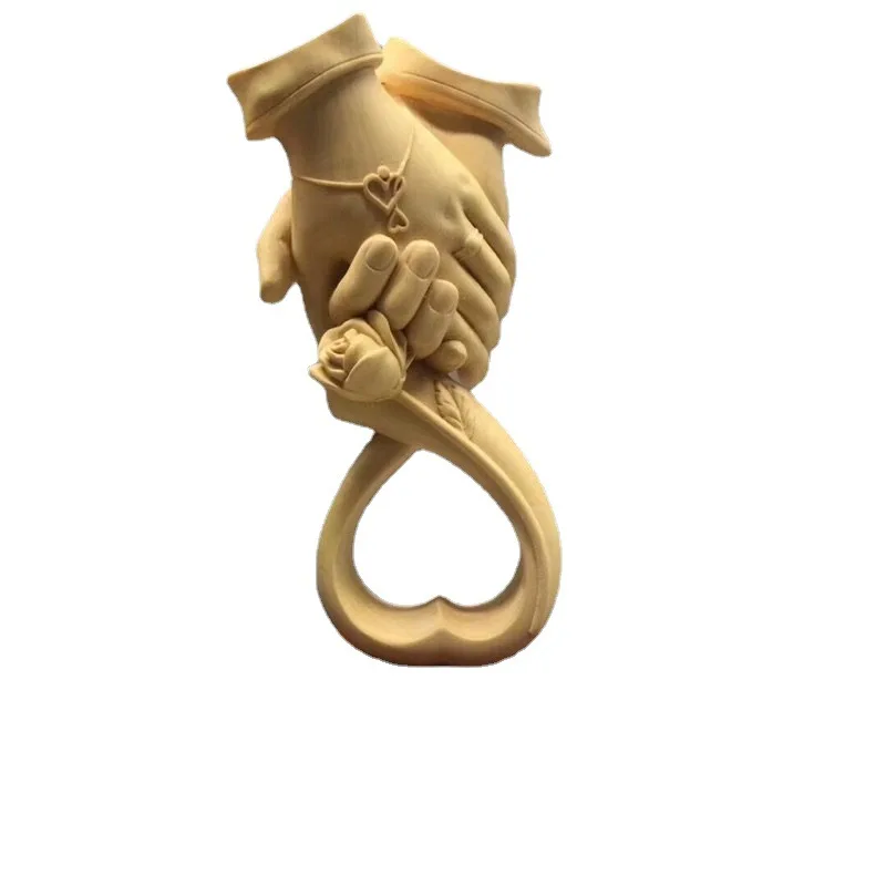 Свадебная статуя из массива дерева для пар украшение дома ручной работы в