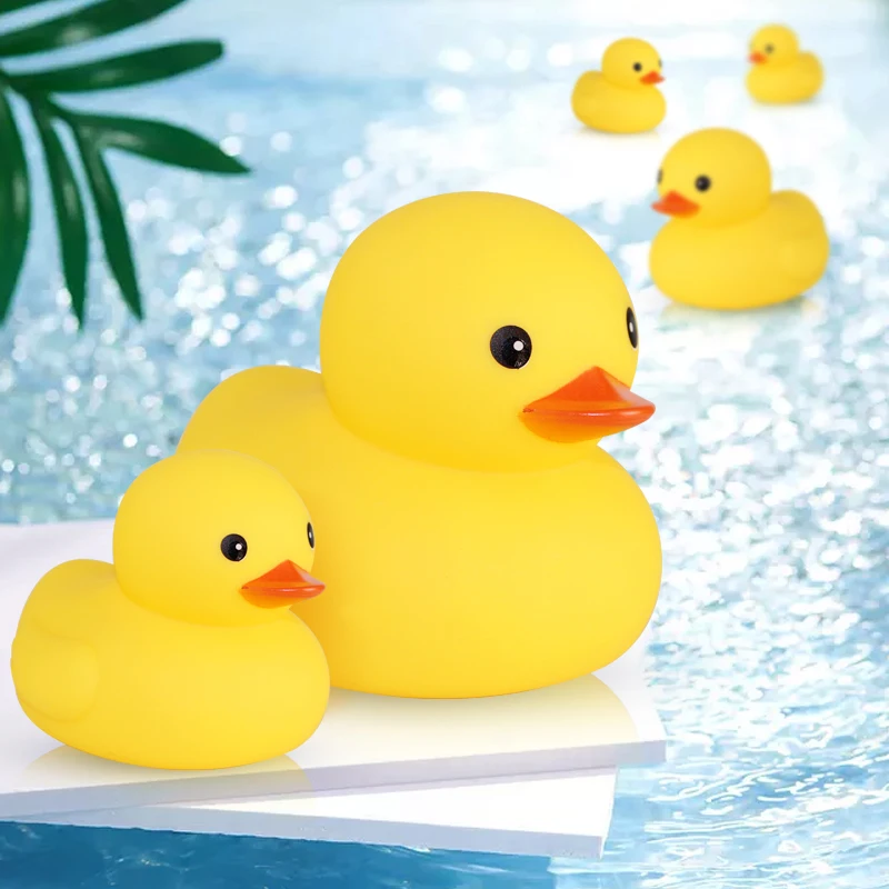 

Bath Toy Swimming Water Cute Duck Soft Rubber Float Ducks Squeeze Sound Fun Game Bath Toys Gifts for Kids Baby