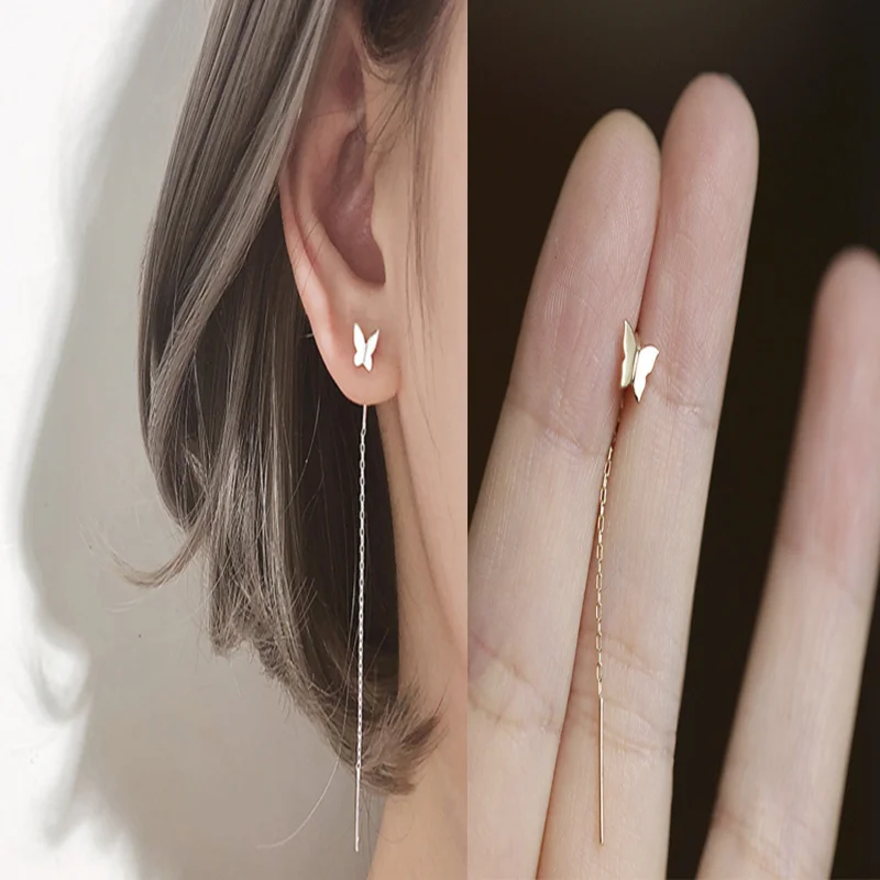 

Long Tassel Butterfly Gold Metal Ladies Pendant Earrings Personality Wild Earrings 2021 Fashion Trend Jewelry Girls Party Gifts