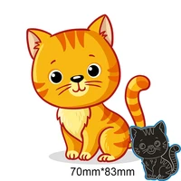 new metal cutting dies cute cat for card diy scrapbooking stencil paper craft album template dies 7083mm
