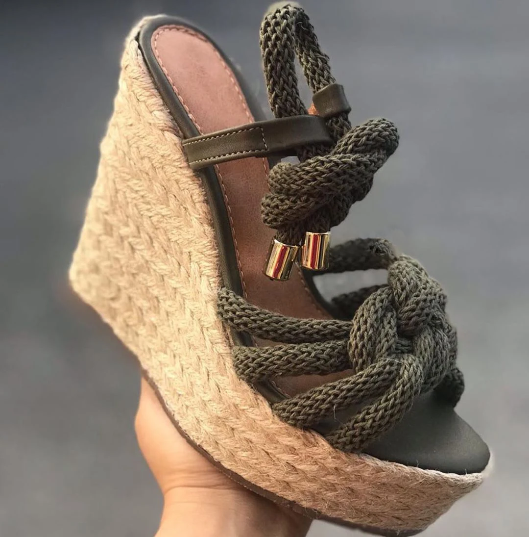

Women Summer Wedge Sandals Female Lace-up Platform Fashion High Heel Sandals Fashion Ankle Strap Open Toe Ladies Shoes Size 43