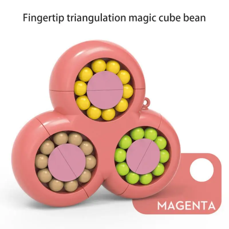 

Anti Stress Cube Little Magic Bean Rotating Cube Kids Stress Relief Toy Magic Bean Cube Toys Rotating Decompression Square Gifts