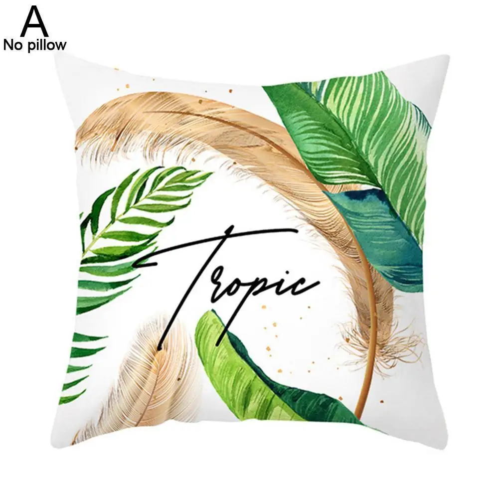 

Square Summer Green Plant Pillowcase Peach Skin Material Pillowcase Cushion Leaf Decorative 45*45cm Sofa Watercolor Cover G X0H7