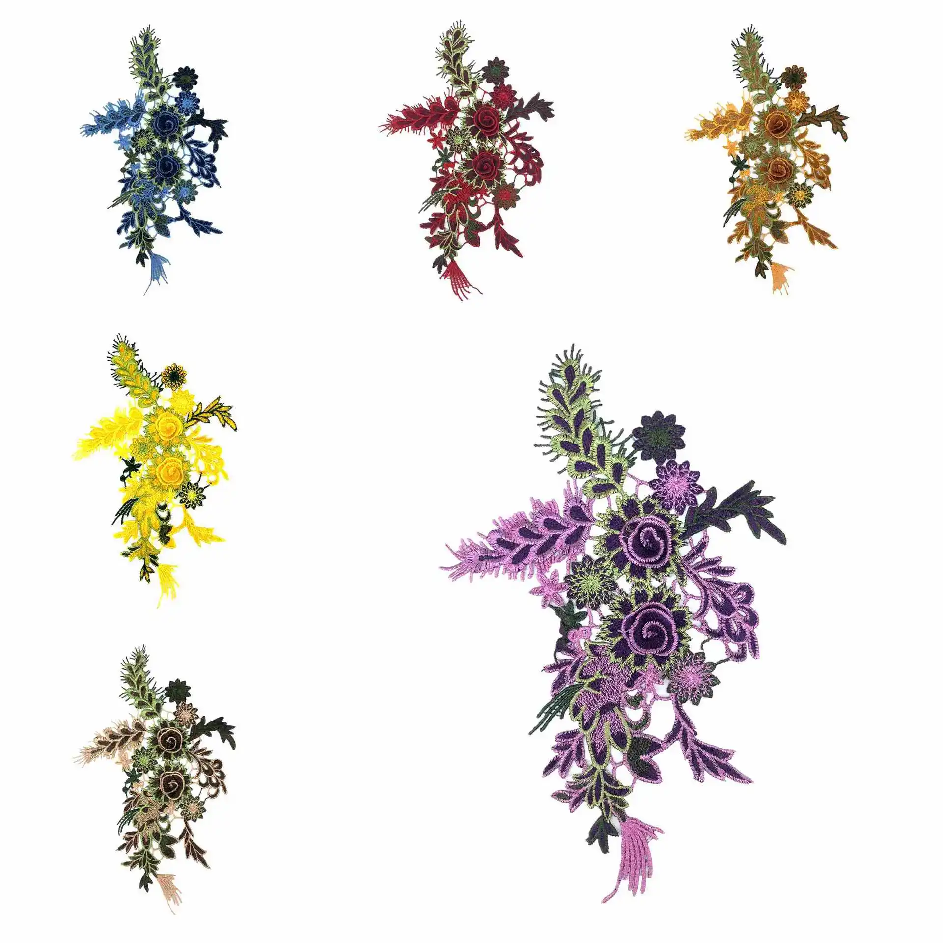 1 шт. DIY Цветочные нашивки большие наклейки для одежды вышивка вышитые розы