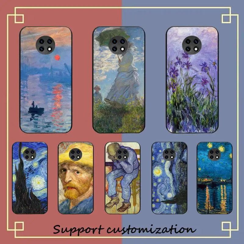 

Van Gogh Oil Painting Monet Oil Painting Phone Case For Xiaomi Redmi Note 8A 7 5 Note8pro 8T 9Pro TPU Coque for note 6pro