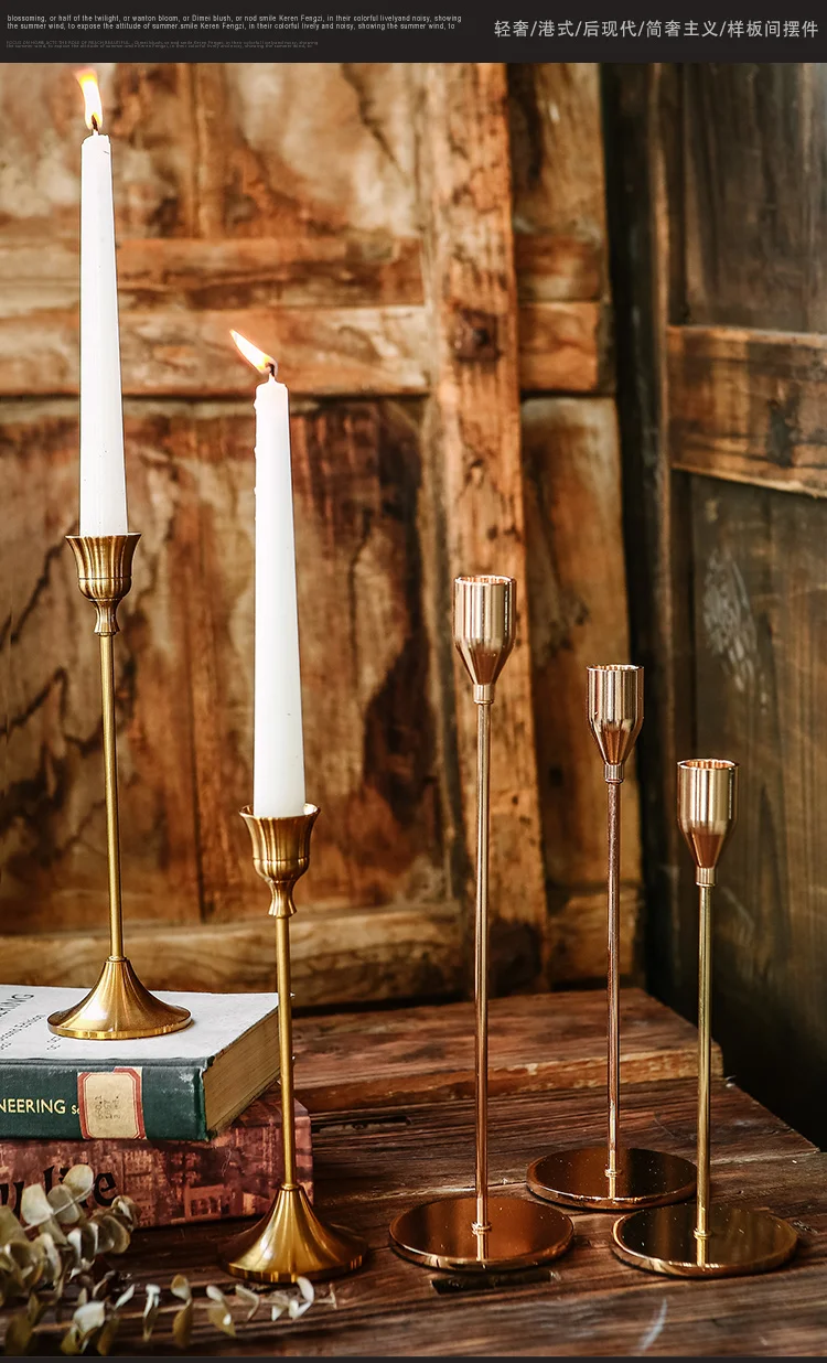 

European Style Candle Holders Tiny Table Stand Alloy Rustic Wedding Candle Holders Vintage Chandelier Bougeoir Home Decor EH60CH