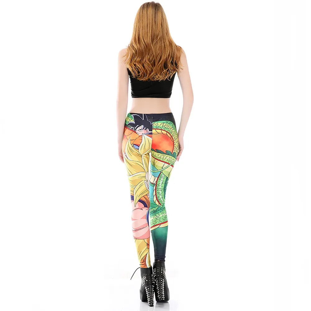 

New Women Fitting Pants Fight With Dragon 3D Galaxy Painted Elastic Women Leggings Drop Shipping