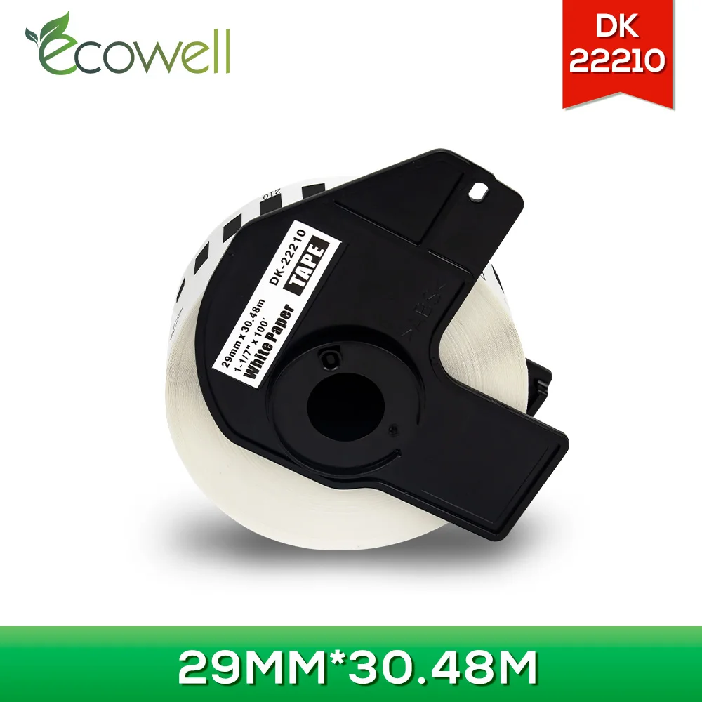 

Этикетки Ecowell, стикер для штрих-кода, модель DK22210, 29 мм * 30,48 м, совместим с Brother QL