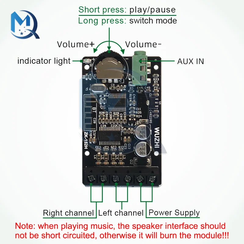 Плата усилителя Bluetooth 5 0 15 Вт + 2 каналов стереозвук ZK-152H TPA3110D2 с крышкой для разъема