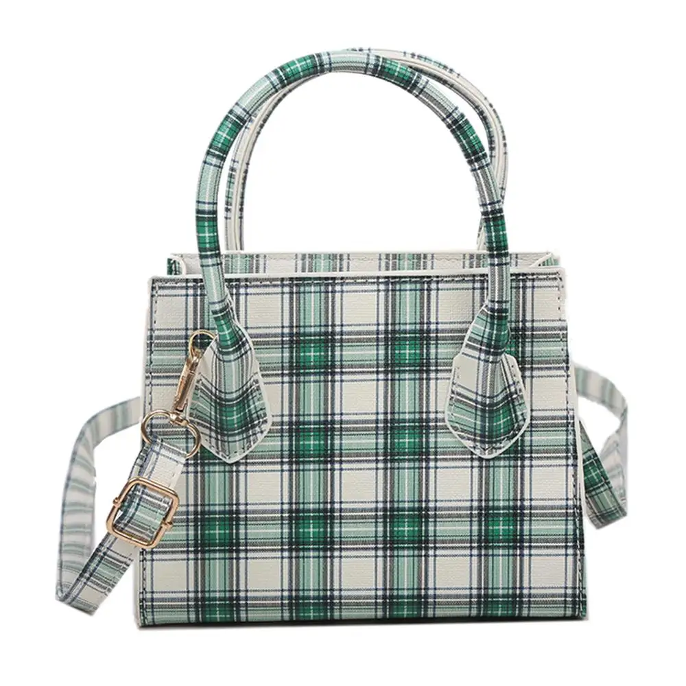 

Small Plaid Pattern Solid Color PU Leather Crossbody Bags For Women 2021 Summer Lady Shoulder Handbags Female Simple Totes Purse