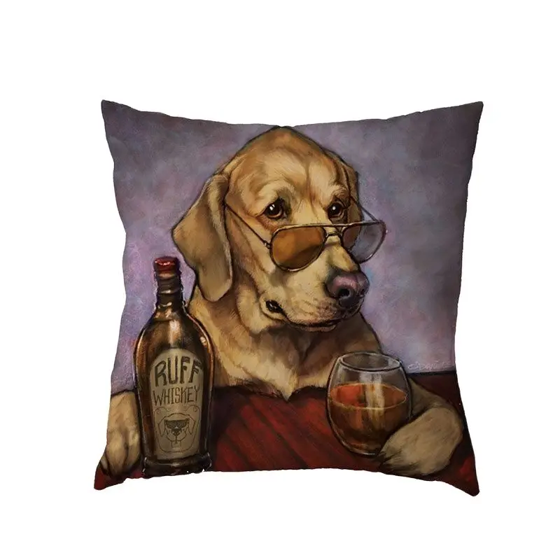 Милый золотой ретривер Шнауцер наволочка 45*45 см французский чехол для бульдога