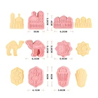 Динозавров из 6 шт. Форма формочки для печенья Пластик 3D мультфильм Pressable форма для выпечки для печенья штамп Кухня выпечки оборудование для выпечки