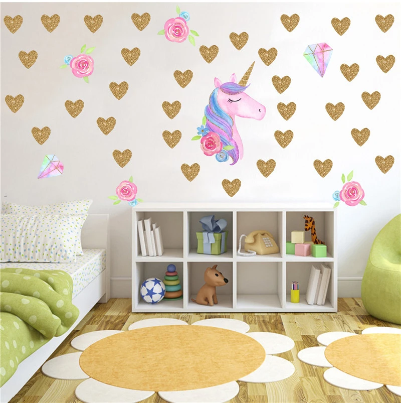 DIY Cartoon Unicorn Star Wall Sticker Room Decoration Stickers for Kids Animal Decor Vinyl Art Decals |