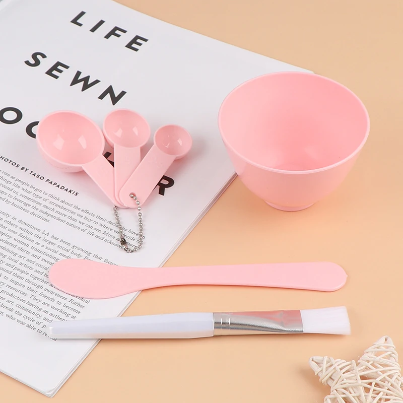 

DIY Mask Bowl Mixing Brush Makeup Tool Set 4 In1 Beauty Skin Care with Brush Mixed Stir Spatula Stick Measuring Spoon Kit