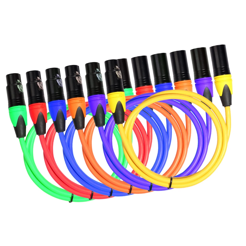 XLR M к F 3 Pin лучшие контакты сбалансированный микрофон аудио кабель 6 видов цветов
