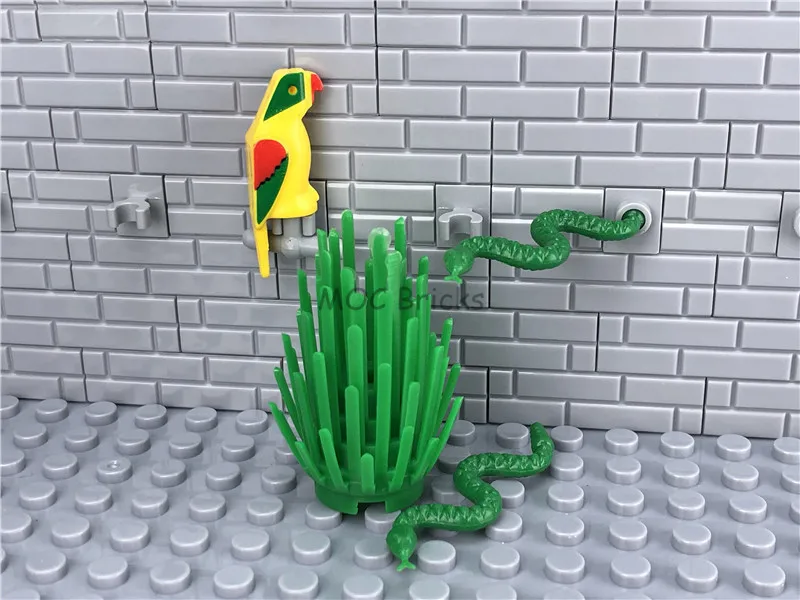 20pcs/lot MOC Bricks NEW Animal Green Snake Educational DIY Building Blocks Action Figure Toys kids best Gifts | Игрушки и хобби