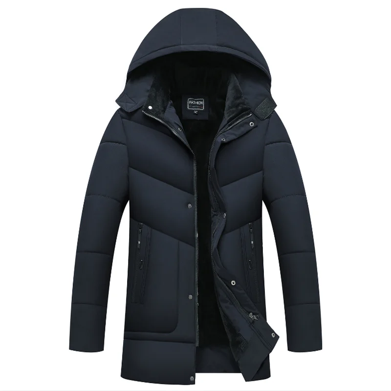 

2020 Winter New Men's Business Casual Hooded Plus Cashmere Cotton Jacket Clothing Casaco Masculino Jaqueta Plus Size Bagg Giyim