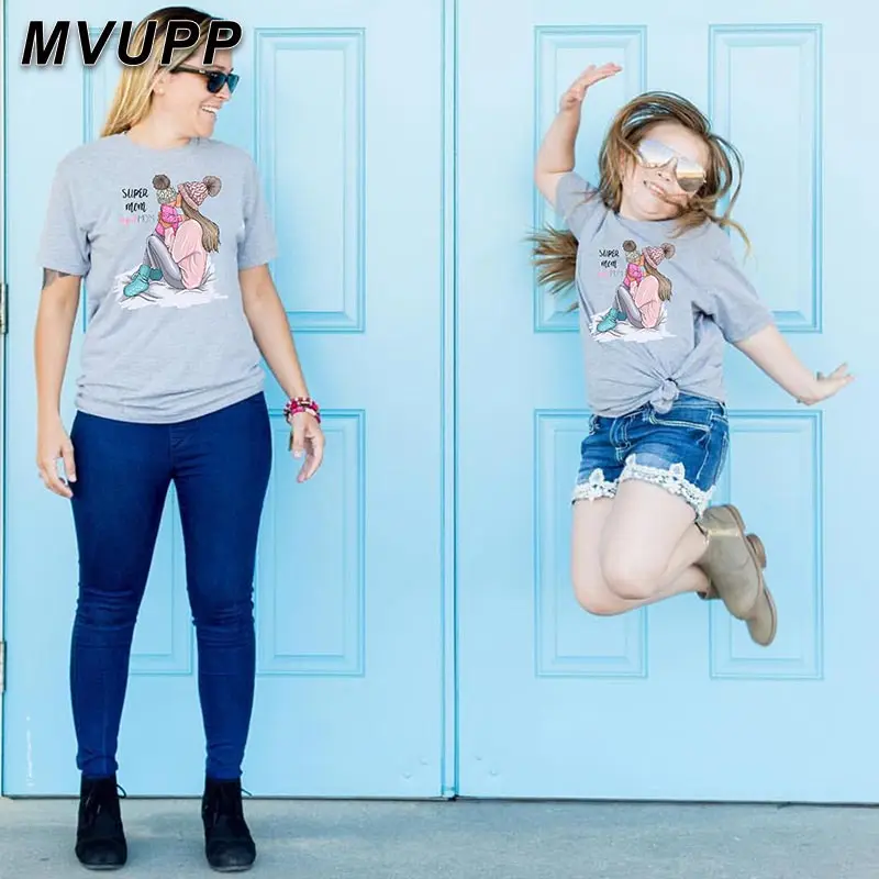 MVUPP футболка для мамы и дочки подходящая ко всему Одежда семейная одежда мама