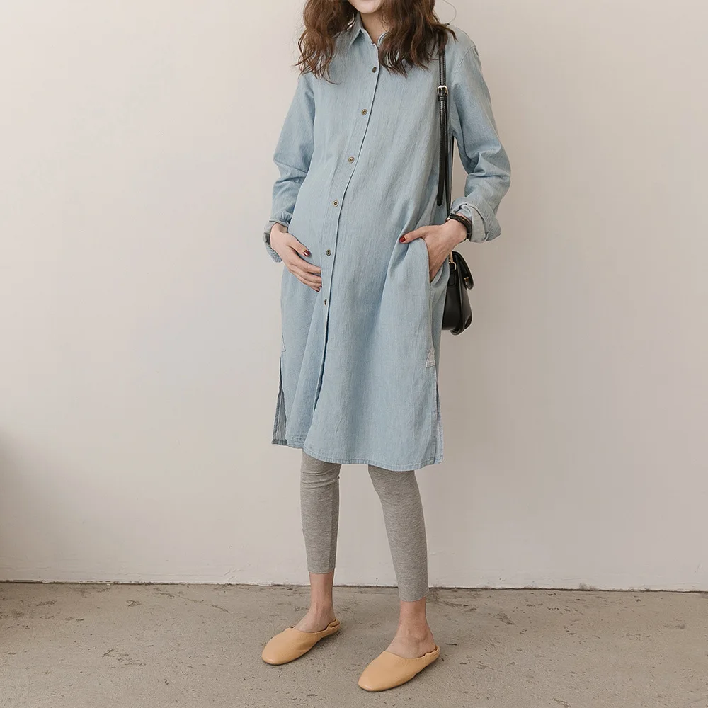 Весна и осень новая одежда для беременных женщин Корейская версия ковбойская