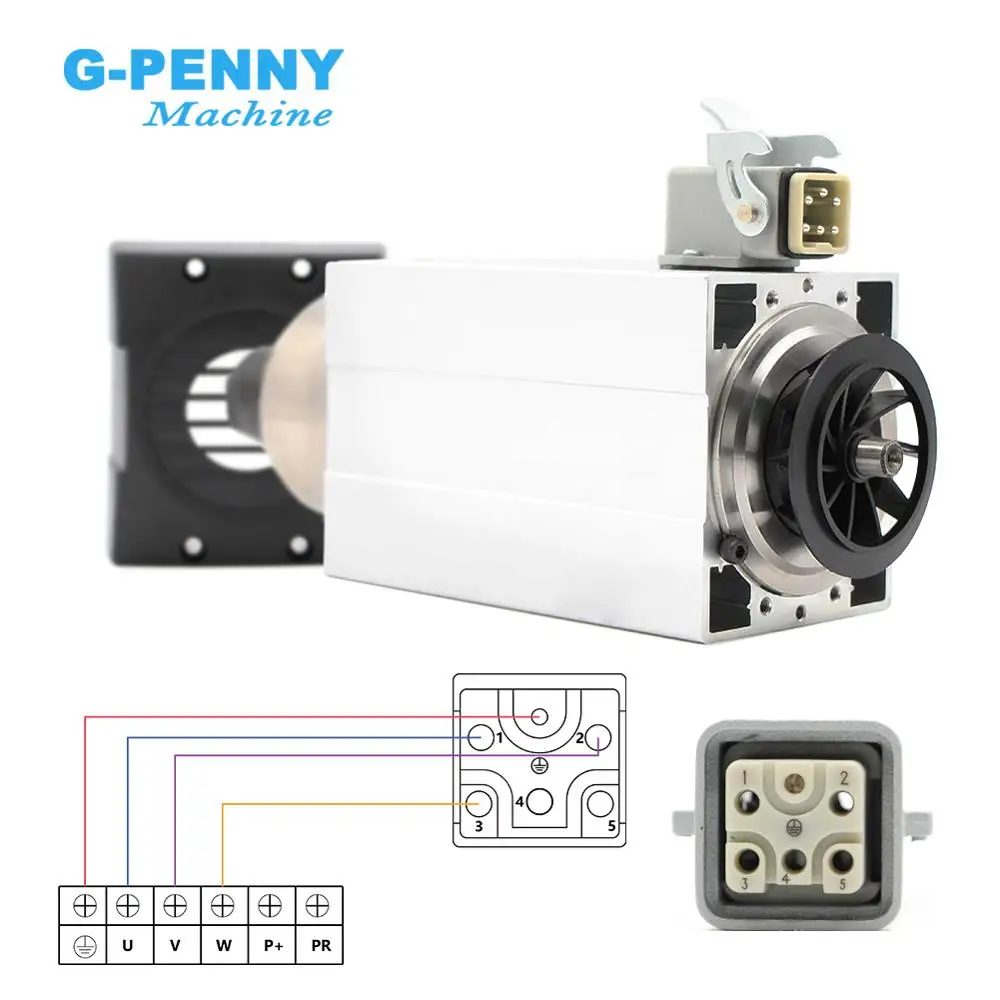Шпиндель квадратного типа с воздушным охлаждением 1 5 кВт ER20 4 шт. подшипники 0 01 мм