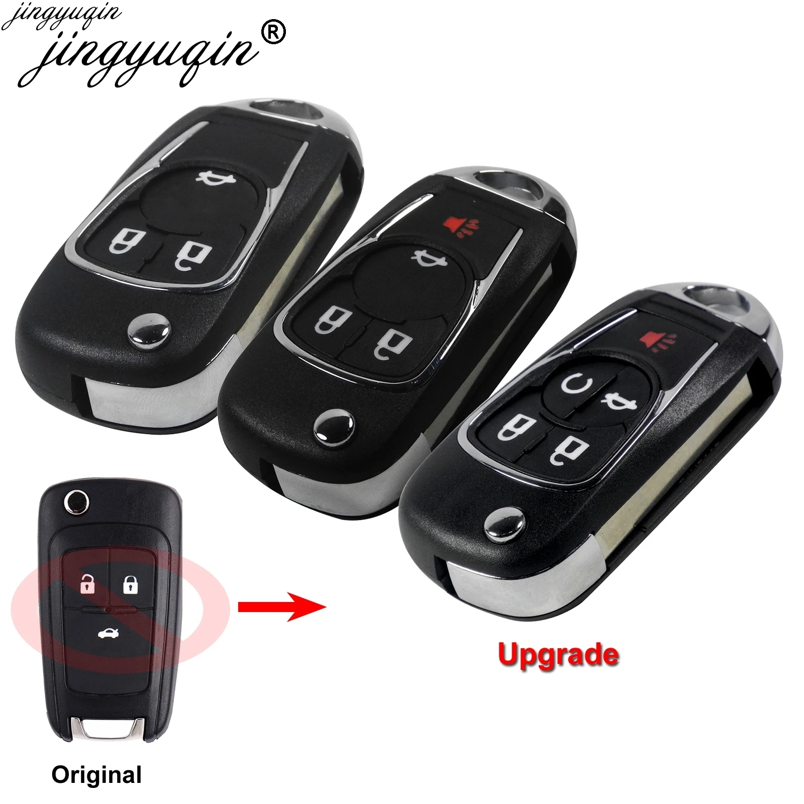 

Jingyuqin Modified Flip Key Shell 3/4/5 Buttons For Chevrolet Cruze Epica Lova Camaro Impala