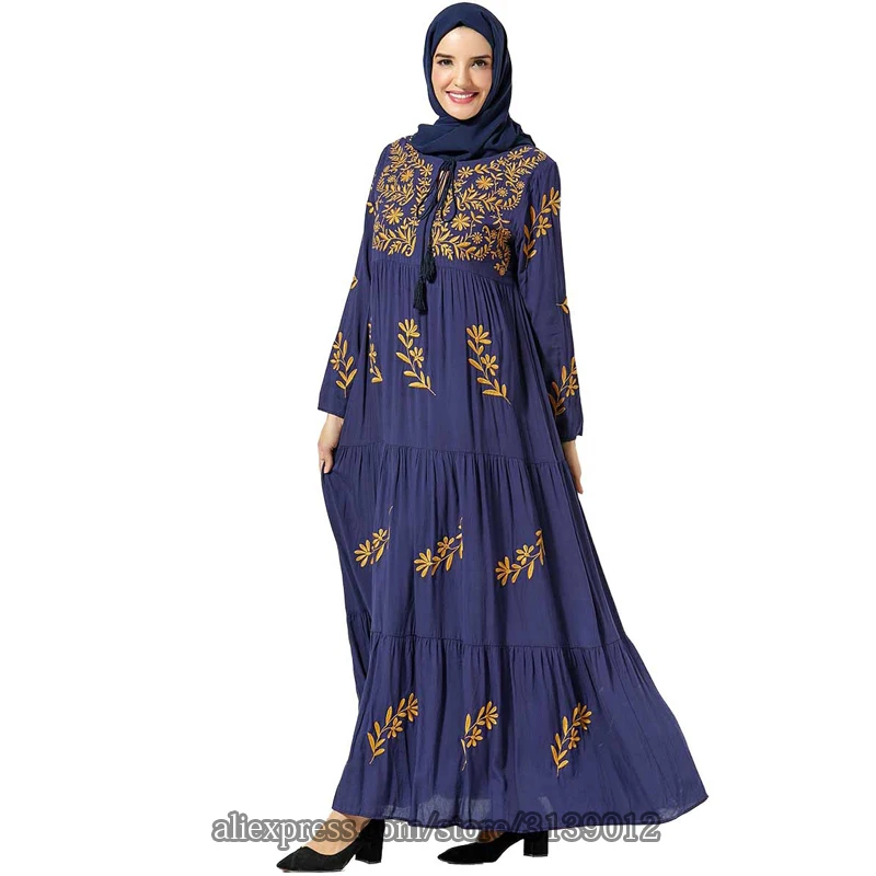 Abaya турецкие платья Исламская Малайзия мусульманский хиджаб женская одежда