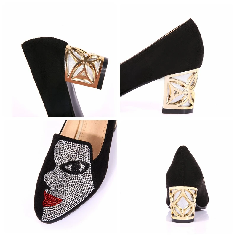 

SIMLOVEYO Women Pumps New 2021 Pointed Toe 6cm Square Heels Nubuck Designer Crystal Stylish Elegant Big Size 31-48 Spring B2193