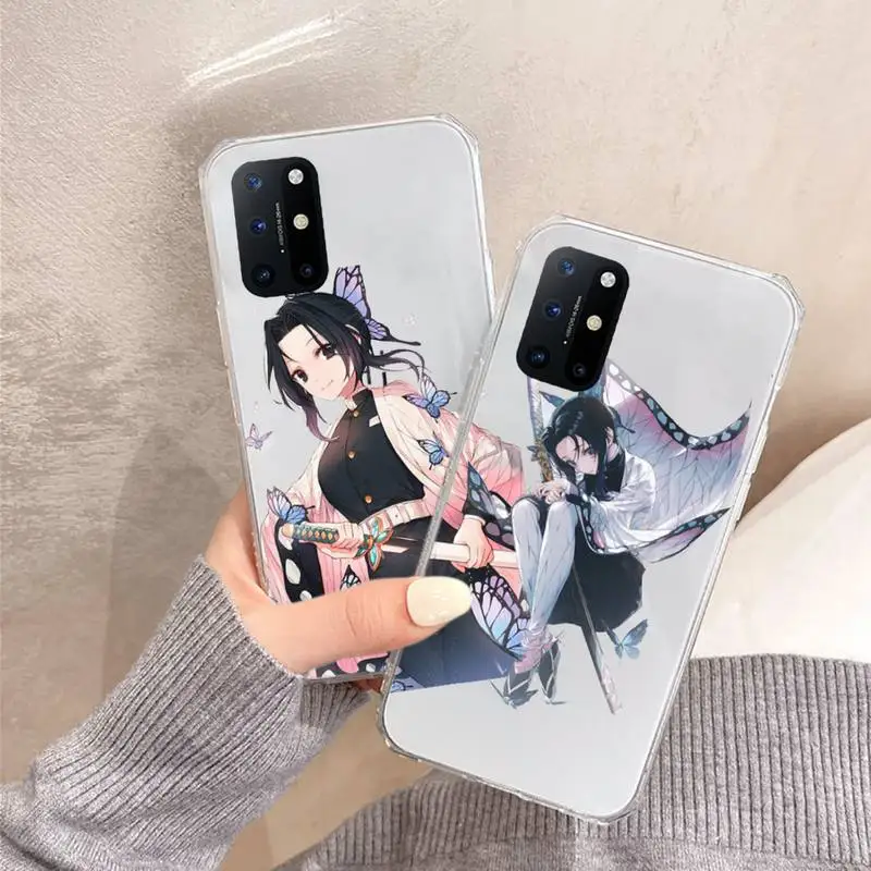 

Kochou Shinobu Demon Slayer anime Phone Case Transparent for OnePlus 7 9 8 t pro