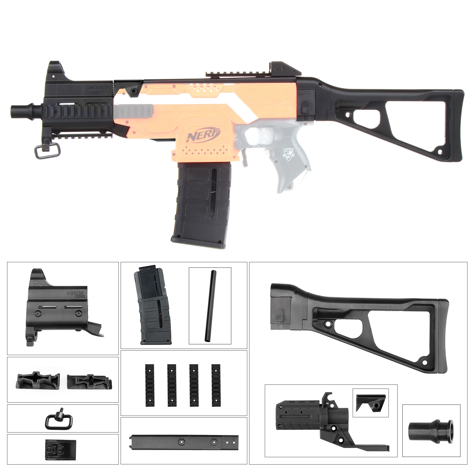 Набор рабочих серии F10555 UMP9 для самостоятельной сборки Nerf N-Strike Stryfe Blaster |
