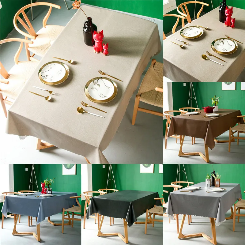 

1 предмет, однотонное прямоугольная скатерть для отеля Свадебная вечеринка скатерть Водонепроницаемый дома обеденный стол и Кофе покрытие ...