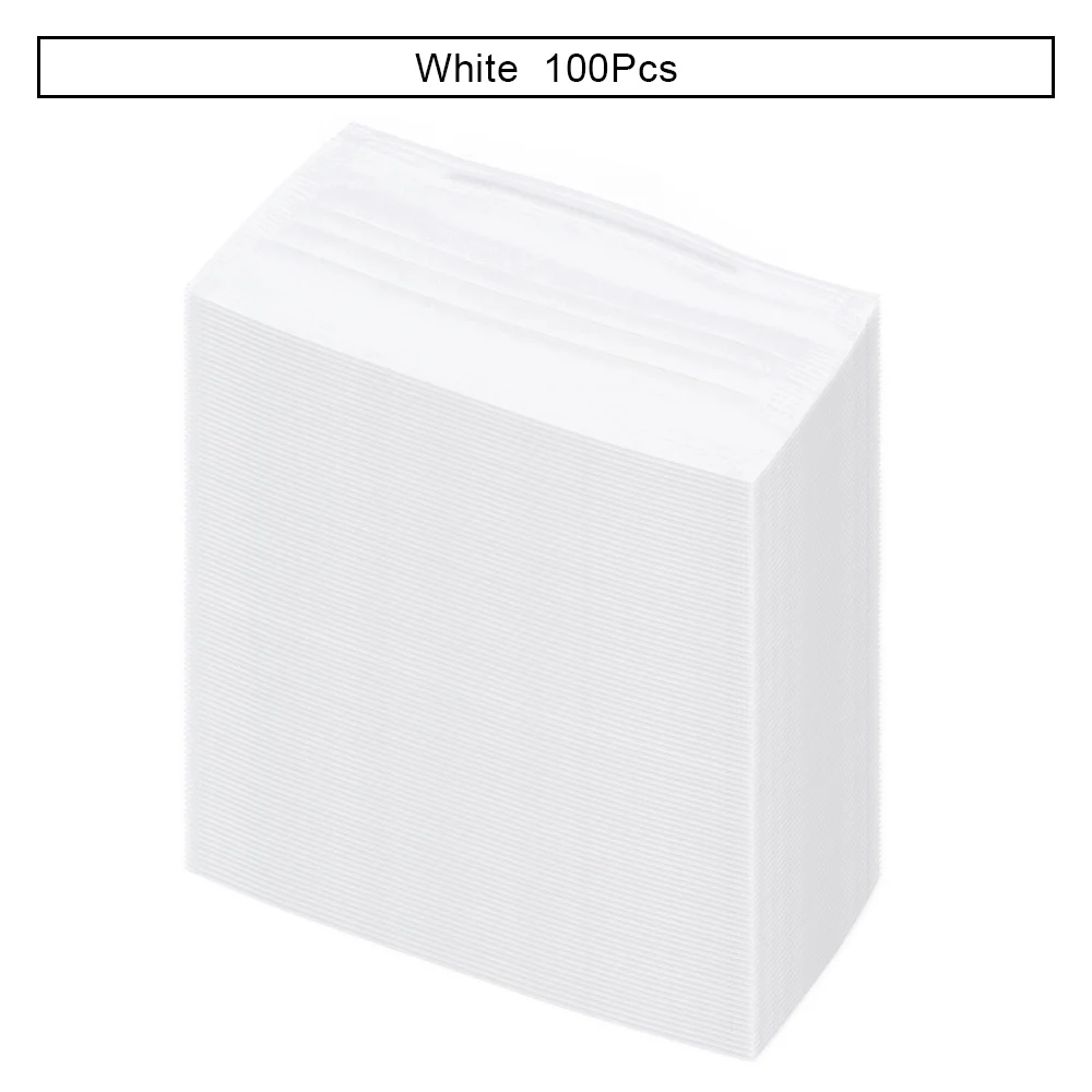 White 100 Pcs 100 шт./упак. ресниц одноразовые медицинские Стоматологическая маска для лица 3 Слоя Петлю Анти-пыль ветронепроницаемая маска для лица, хирургические нетканые маски для пыли - Цвет: White 100 Pcs