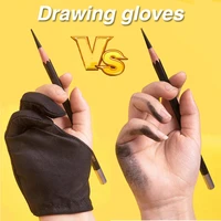 professional painting anti fouling gloves black two finger anti abrasion artist sketch color powder flat drawing