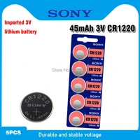 5pcspack sony cr1220 button batteries dl1220 br1220 lm1220 cell coin lithium battery 3v cr 1220 for watch electronic toy