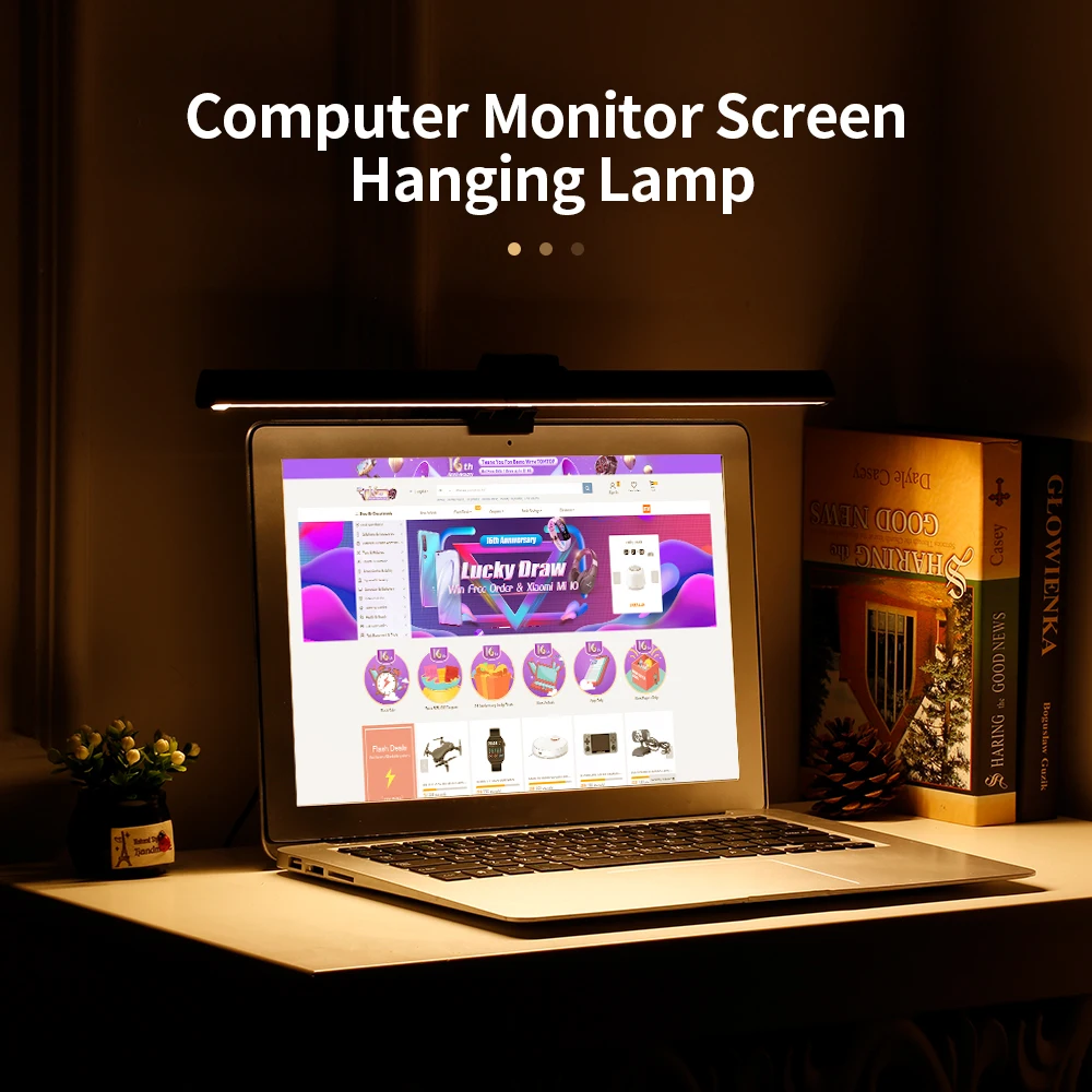 

USB Screen Monitor Screen LED Eye-caring Lamp Computer Hanging Lamp Office Lamp with Adjustable Color Tempearture Brightness
