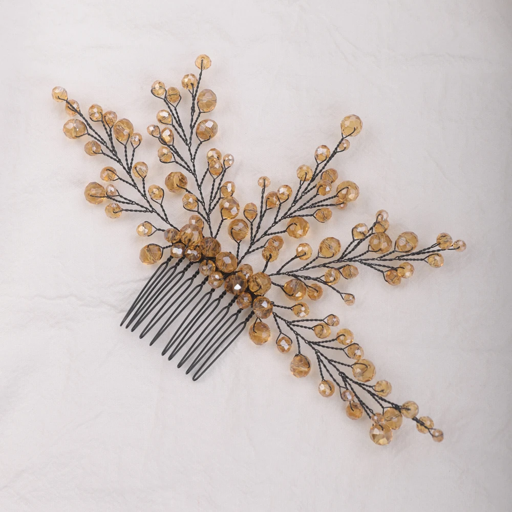 Свадебная расческа для волос черного и синего цвета головной убор невесты