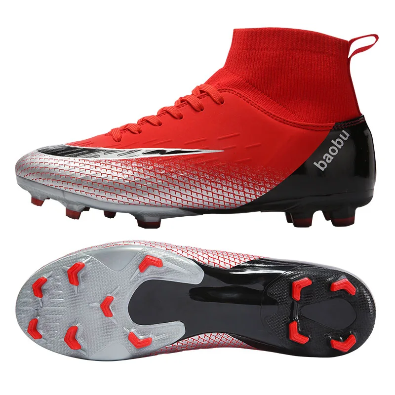 Футбольная обувь мужские футбольные бутсы для подростков Высокие Топы футбольная детские кроссовки
